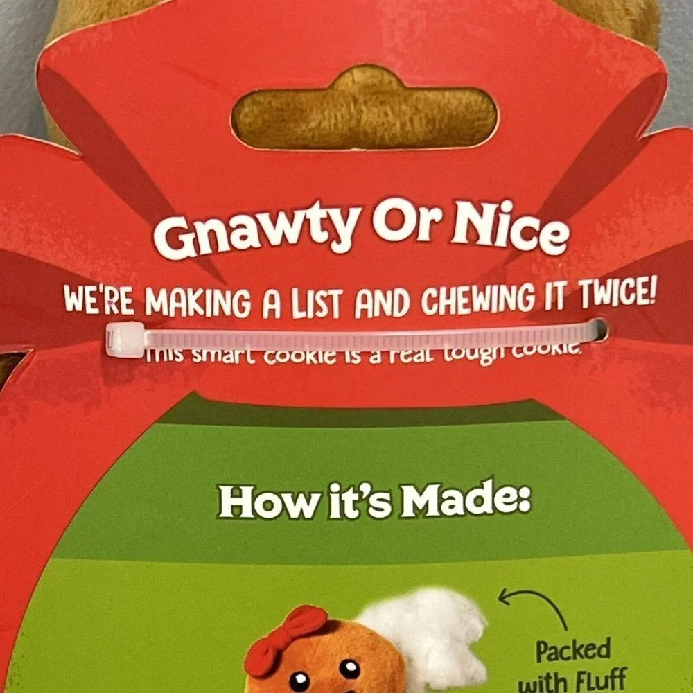 BARK Gnawty or Nice Gingerbroad Gingerbread Girl Christmas Dog Toy New Barkbox